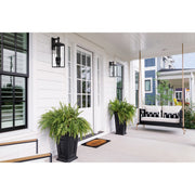 Byron 3 Light 7.5" Outdoor Sconce in Matte Black in a room setting