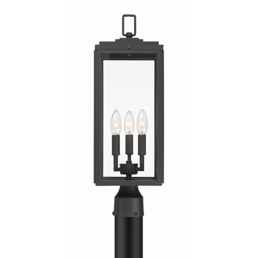 Byron 3 Light 7.5" Outdoor Post in Matte Black