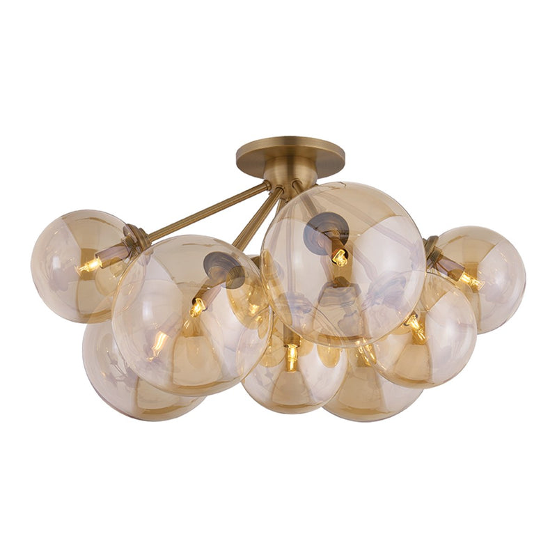 Santee 9-Light Semi-Flush Mount in Patina Brass