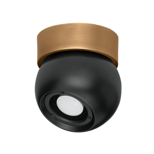 Odin Flush Mount in Patina Brass / Soft Black