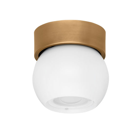 Odin Flush Mount in Patina Brass / Soft White