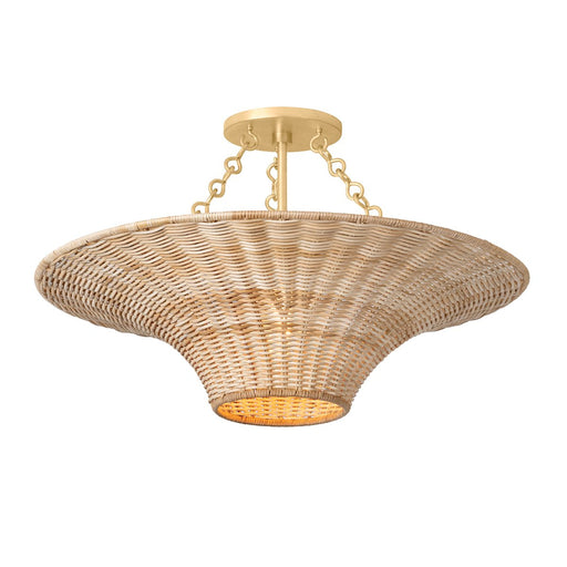 Ketan Semi-Flush Mount in Vintage Gold Leaf