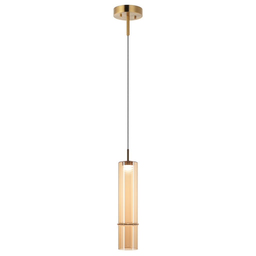 Bambu Mini Pendant in Aged Gold Brass