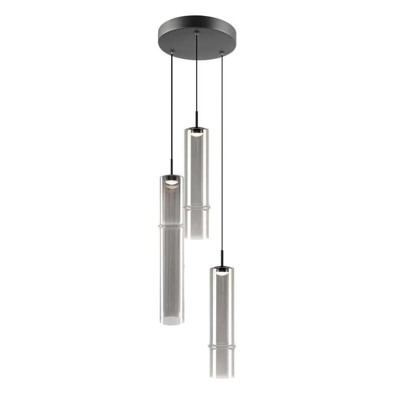 Bambu 3-Light Pendant in Matte Black