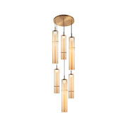 Bambu 6-Light Pendant in Aged Gold Brass