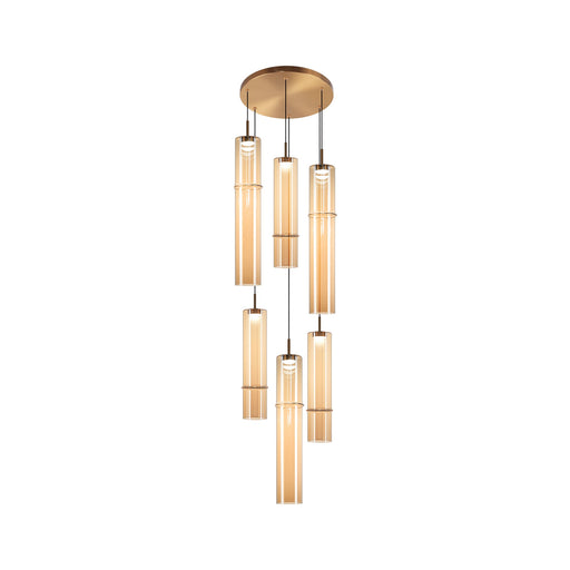 Bambu 6-Light Pendant in Matte Black