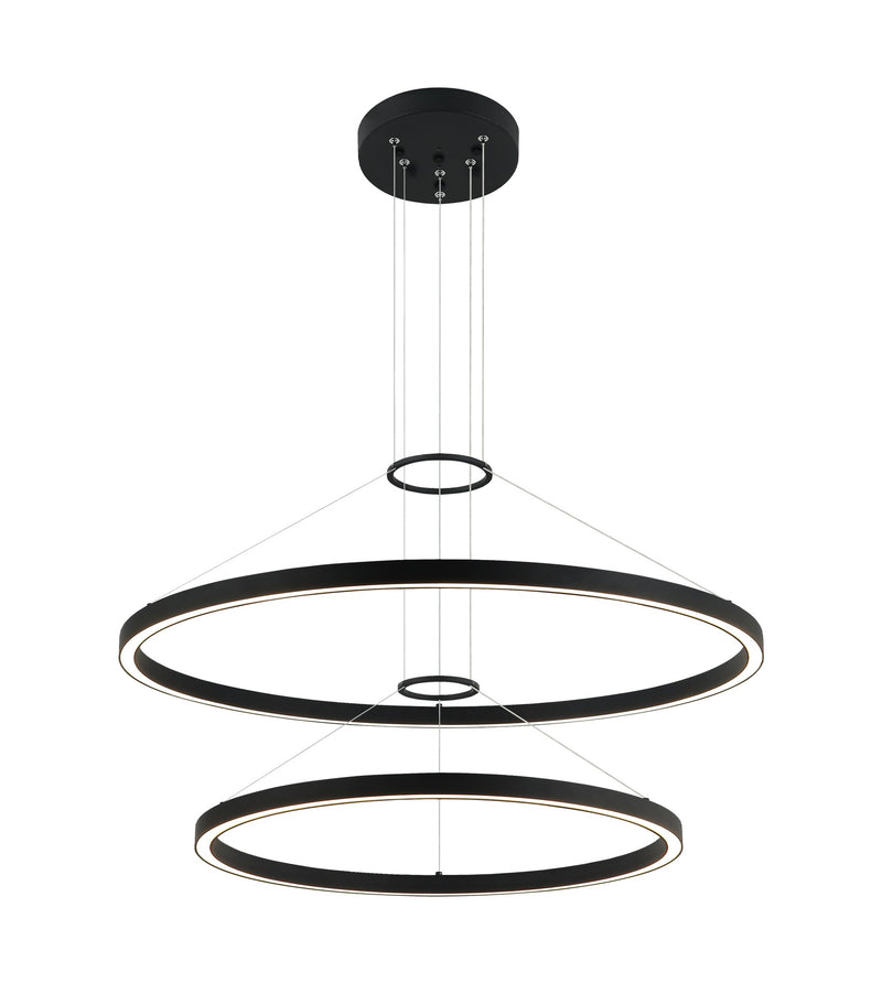 O'Hara 32" 2-Tier LED Chandelier in Matte Black