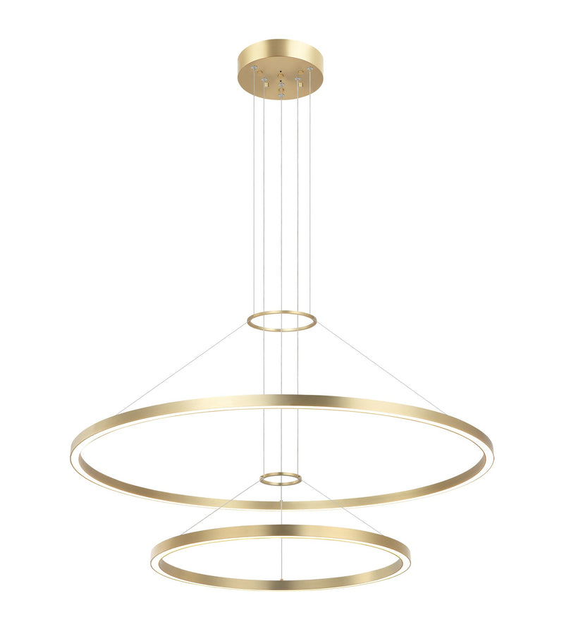 O'Hara 40" 2-Tier 76-Watt LED Chandelier in Brushed Gold
