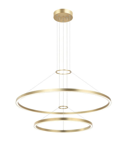 O'Hara 40" 2-Tier 76-Watt LED Chandelier in Brushed Gold