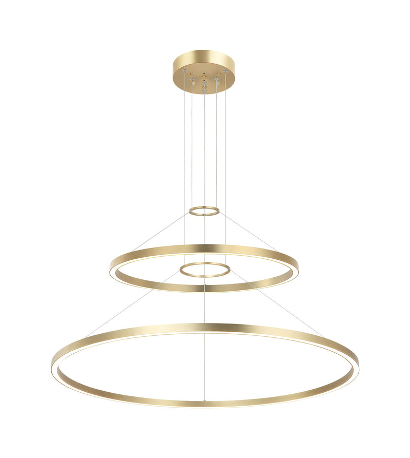 O'Hara 40" 2-Tier 76-Watt LED Chandelier in Brushed Gold