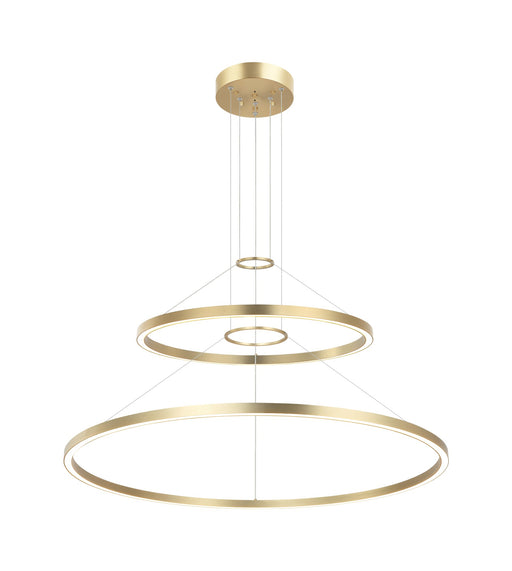 O'Hara 40" 2-Tier 76-Watt LED Chandelier in Brushed Gold