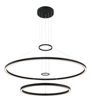 O'Hara 40" 2-Tier 76-Watt LED Chandelier in Matte Black