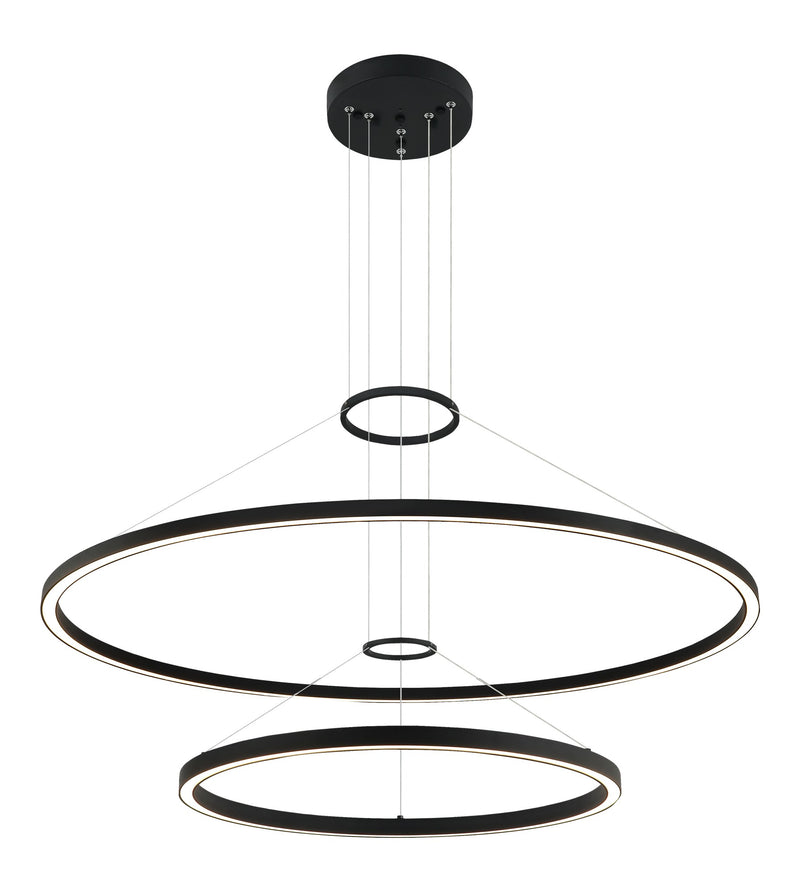 O'Hara 40" 2-Tier 76-Watt LED Chandelier in Matte Black