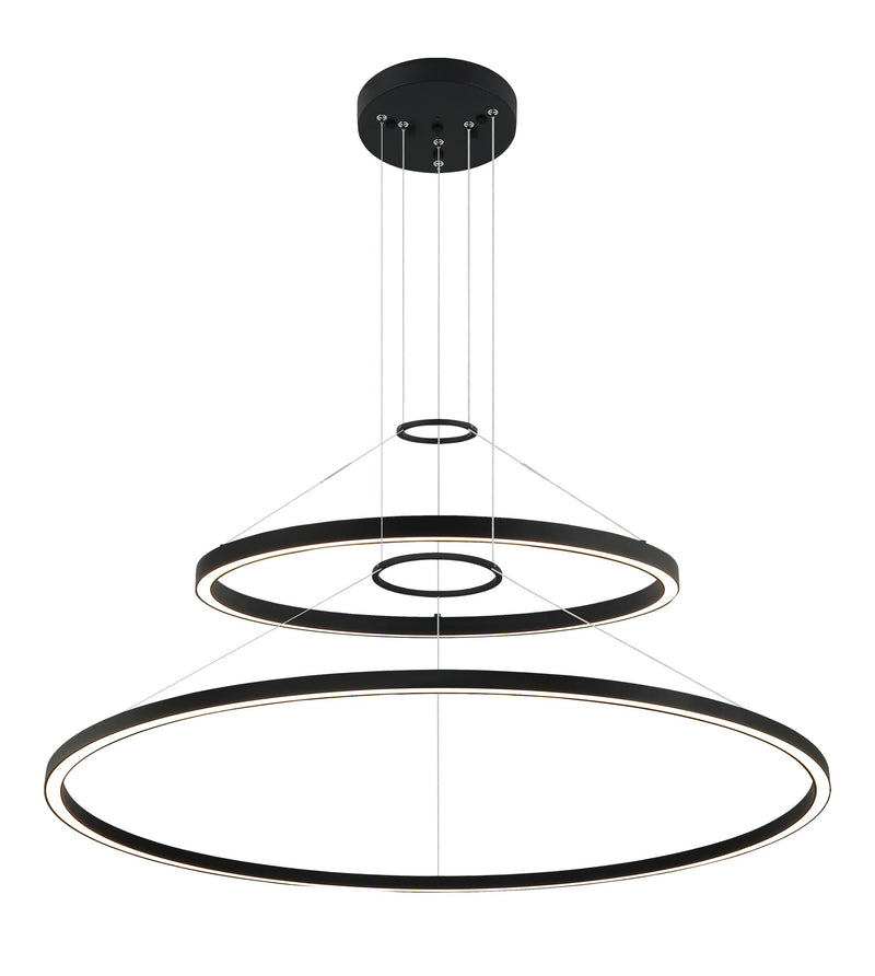 O'Hara 40" 2-Tier 76-Watt LED Chandelier in Matte Black