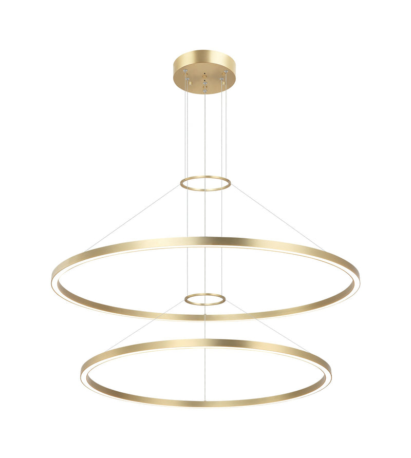 O'Hara 40" 2-Tier 84-Watt LED Chandelier in Brushed Gold