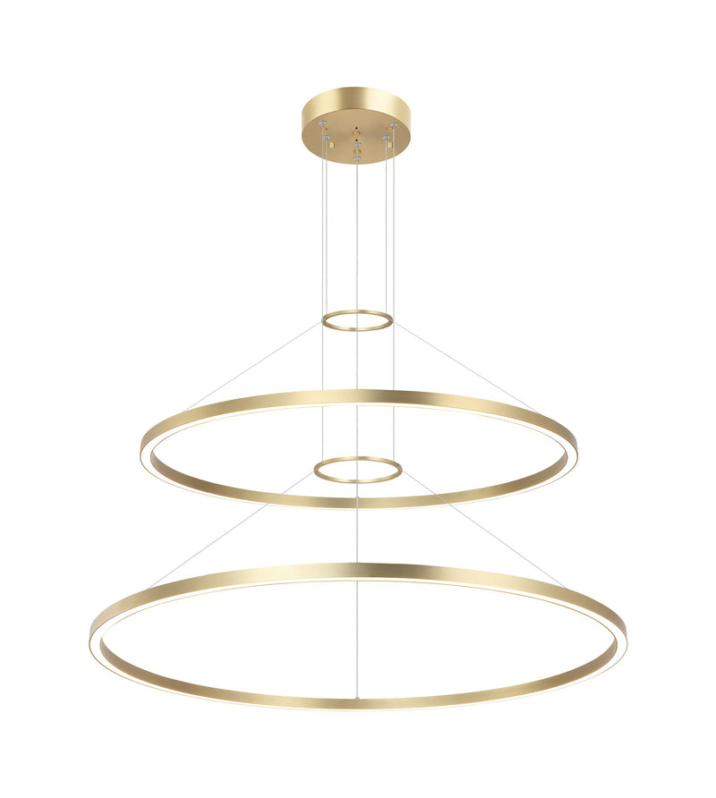 O'Hara 40" 2-Tier 84-Watt LED Chandelier in Brushed Gold