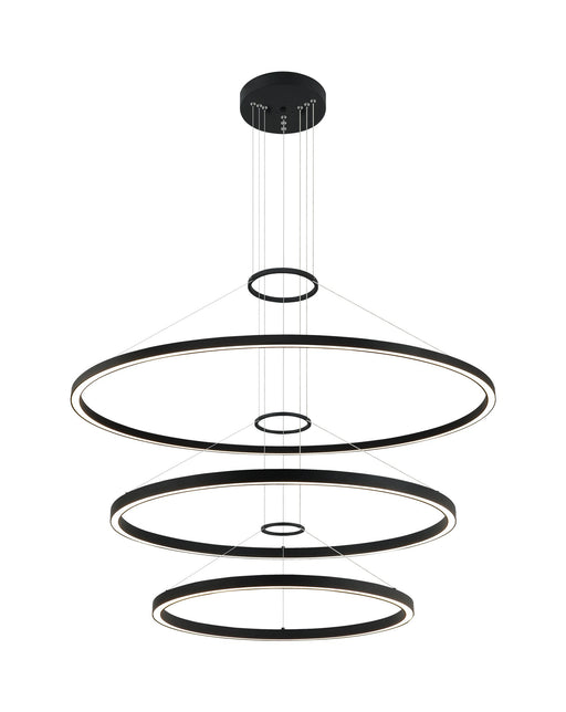 O'Hara 40" 3-Tier LED Chandelier in Matte Black