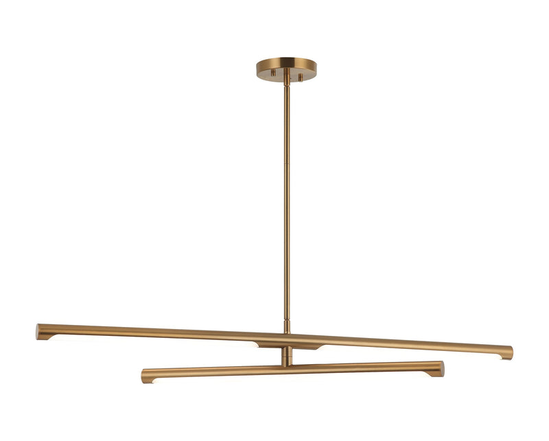 Novelle 30" 2-Light LED Chandelier in Aged Gold Brass