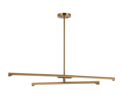 Novelle 30" 2-Light LED Chandelier in Aged Gold Brass