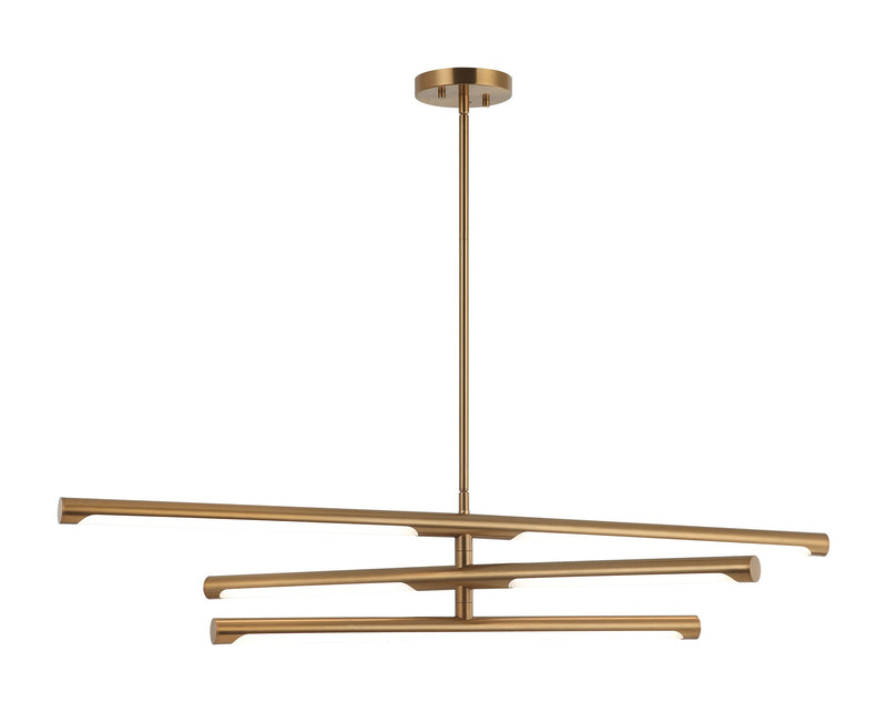 Novelle 36" 3-Light LED Chandelier in Aged Gold Brass