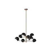 Orb 8-Light Chandelier in Matte Black / Aged Gold Brass