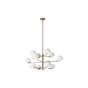 Orb 12-Light Chandelier in Matte White / Aged Gold Brass