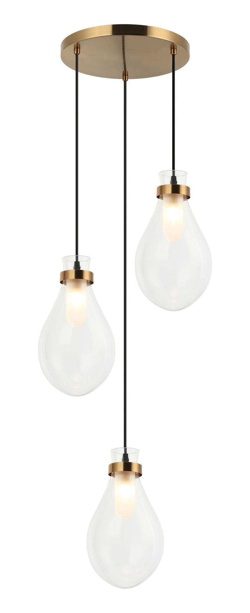 Seranna 3-Light Pendant in Aged Gold Brass