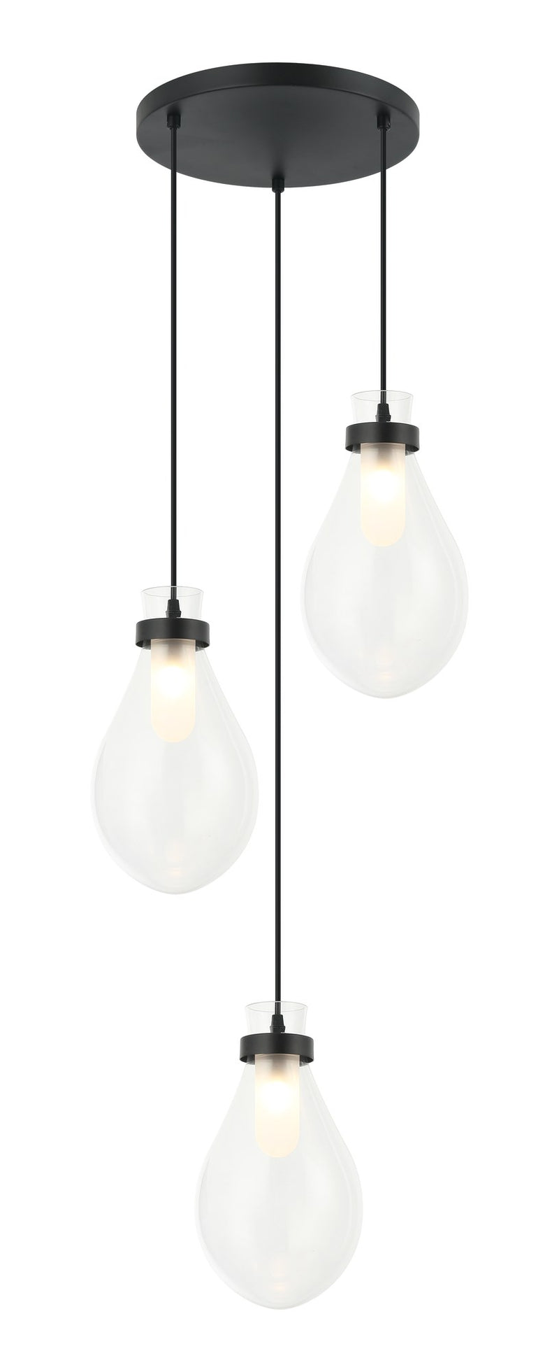 Seranna 3-Light Pendant in Matte Black
