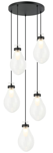 Seranna 5-Light Pendant in Matte Black