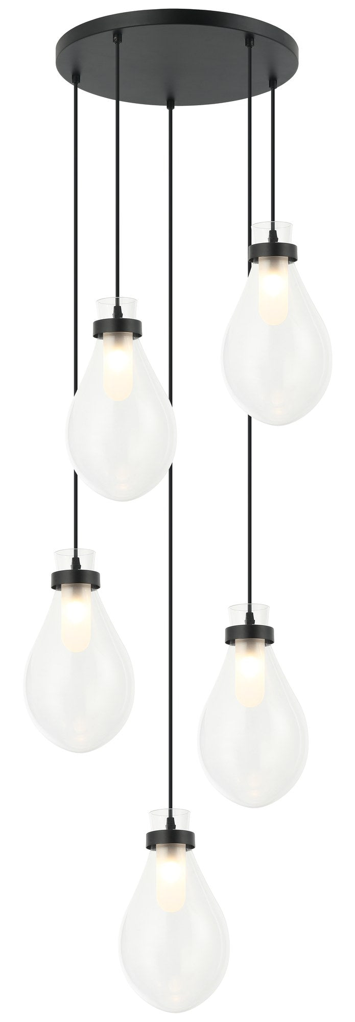 Seranna 5-Light Pendant in Matte Black