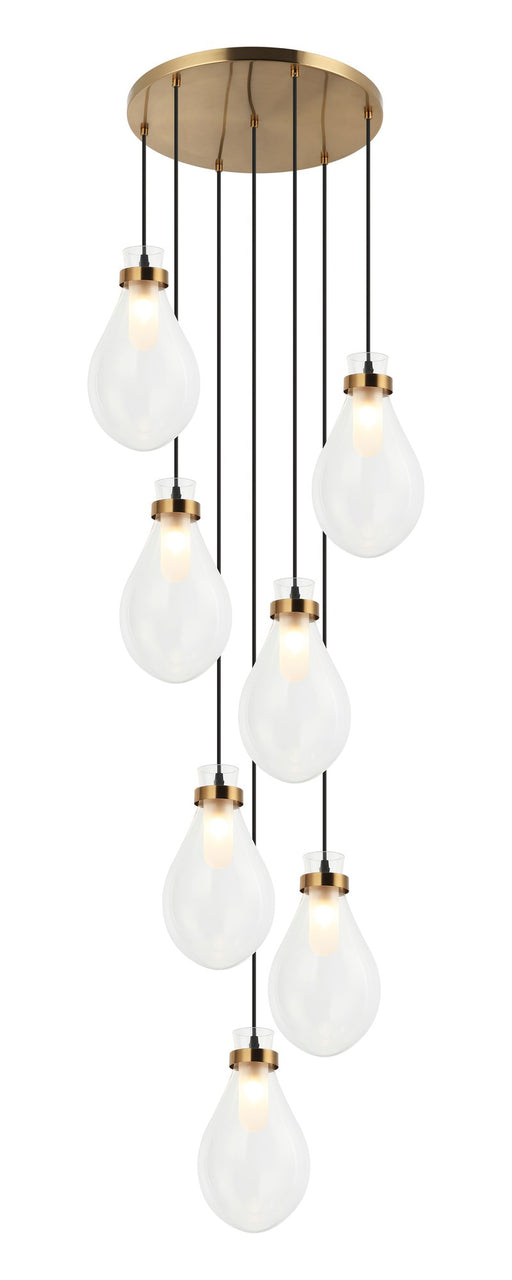 Seranna 7-Light Pendant in Aged Gold Brass