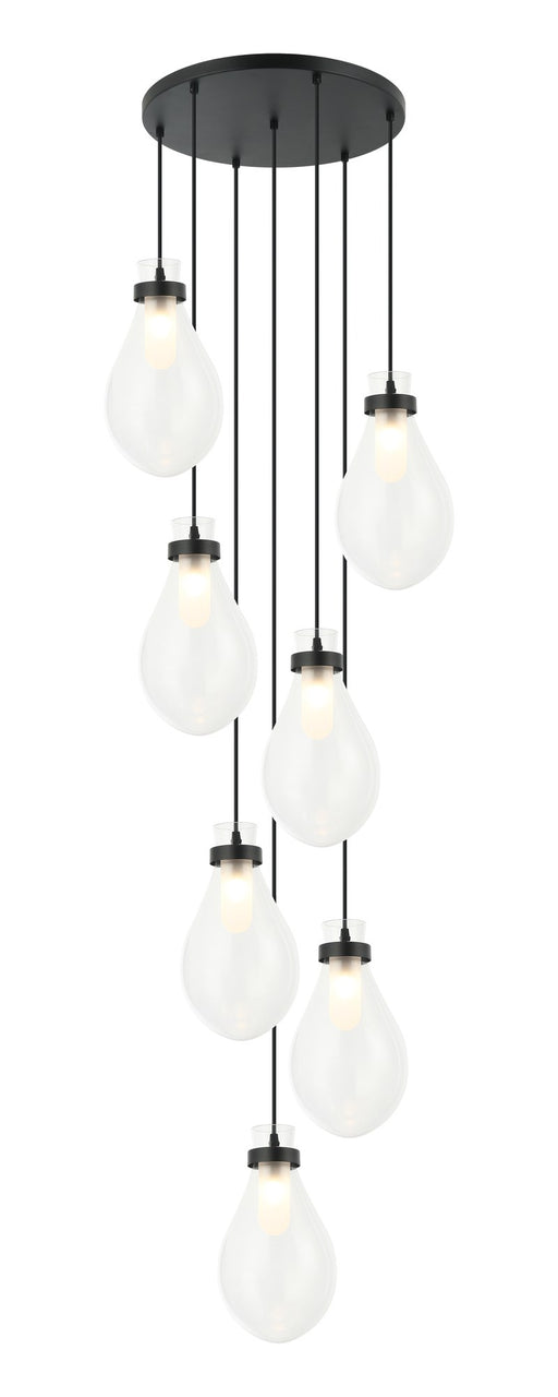 Seranna 7-Light Pendant in Matte Black