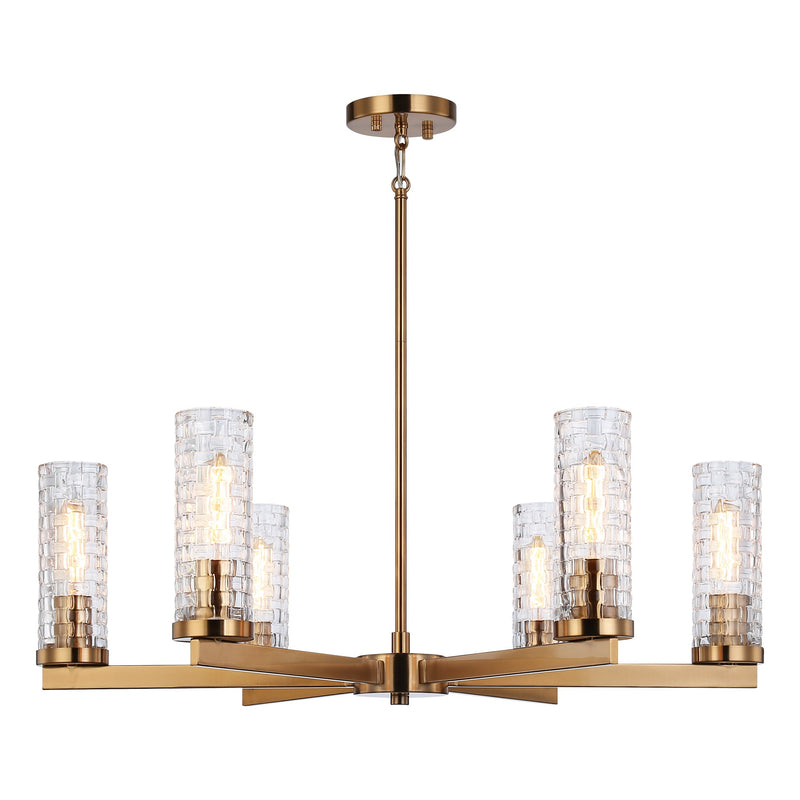Weaver 6-Light Chandelier in Aged Gold Brass