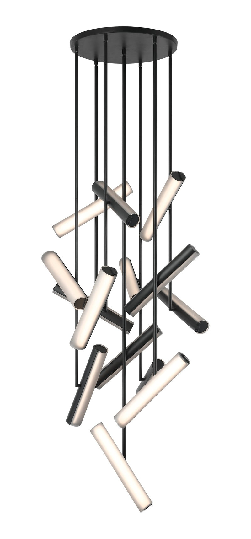 Axis 14-Light Pendant in Matte Black