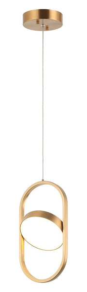 Kennedy 6" LED Mini Pendant in Aged Gold Brass