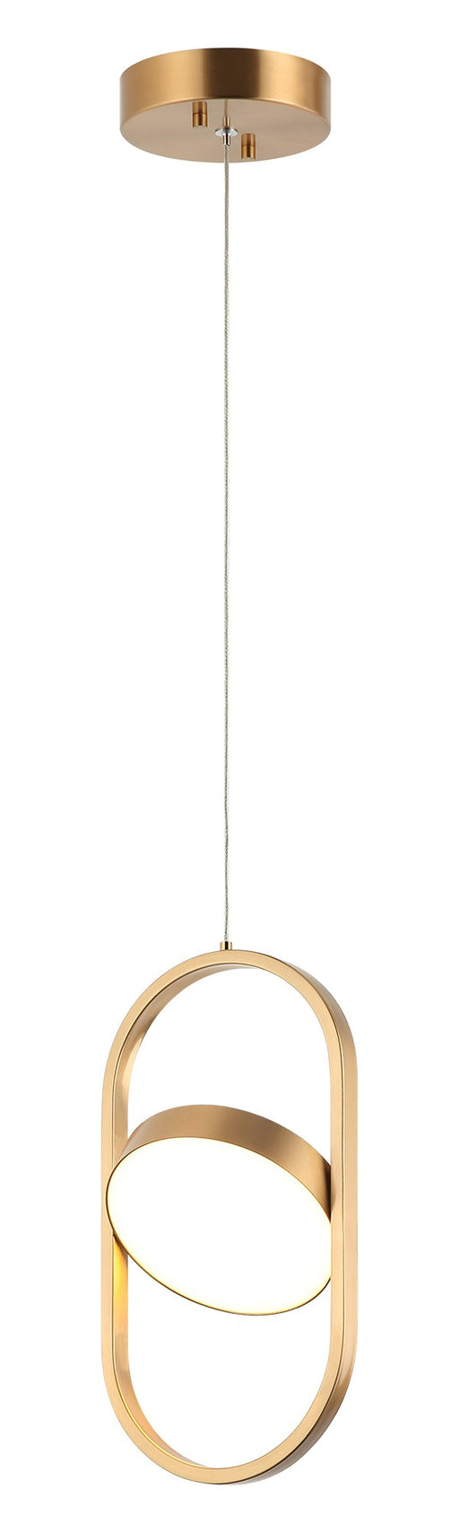 Kennedy 6" LED Mini Pendant in Aged Gold Brass