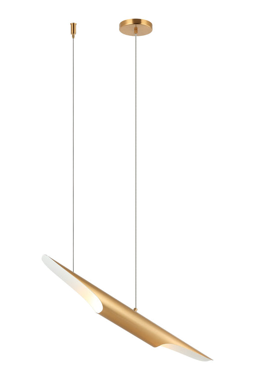 Stylus 2-Light Chandelier in Aged Gold Brass
