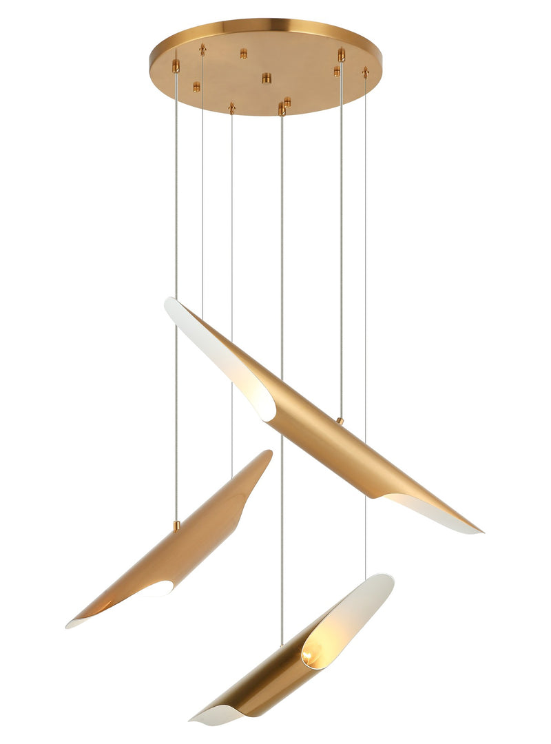 Stylus 6-Light Pendant in Aged Gold Brass