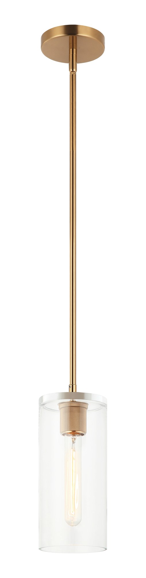 Lincoln 10" Tall Mini Pendant in Aged Gold Brass