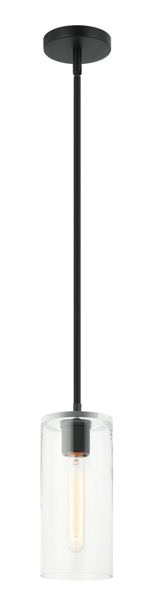 Lincoln 10" Tall Mini Pendant in Matte Black
