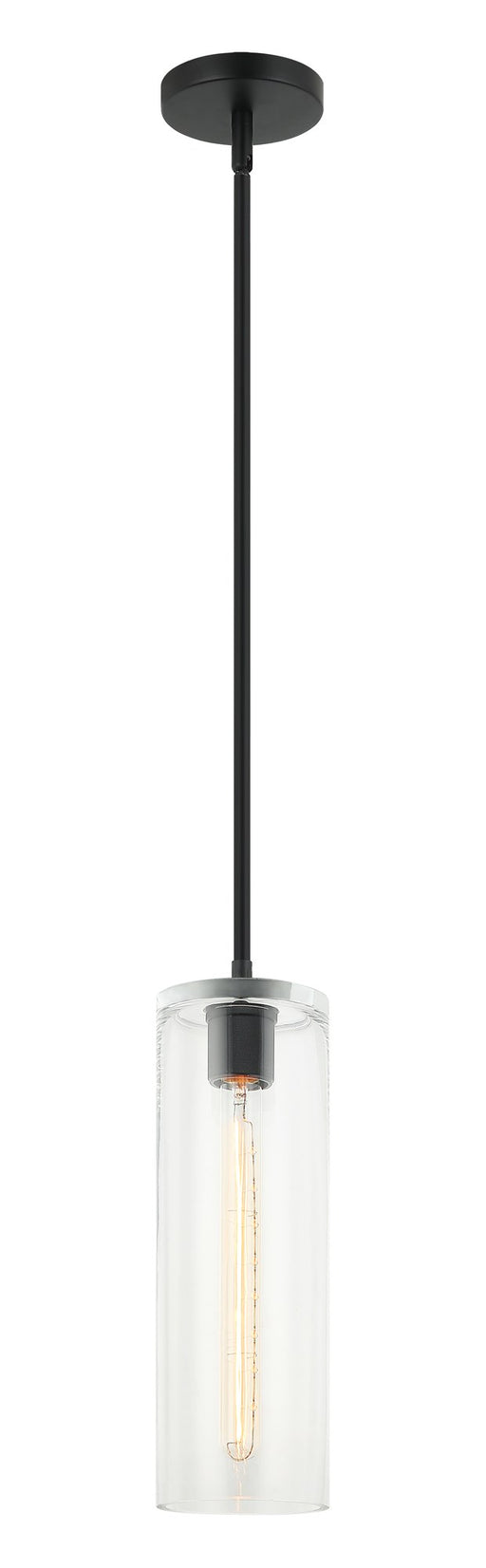 Lincoln 14" Tall Mini Pendant in Matte Black
