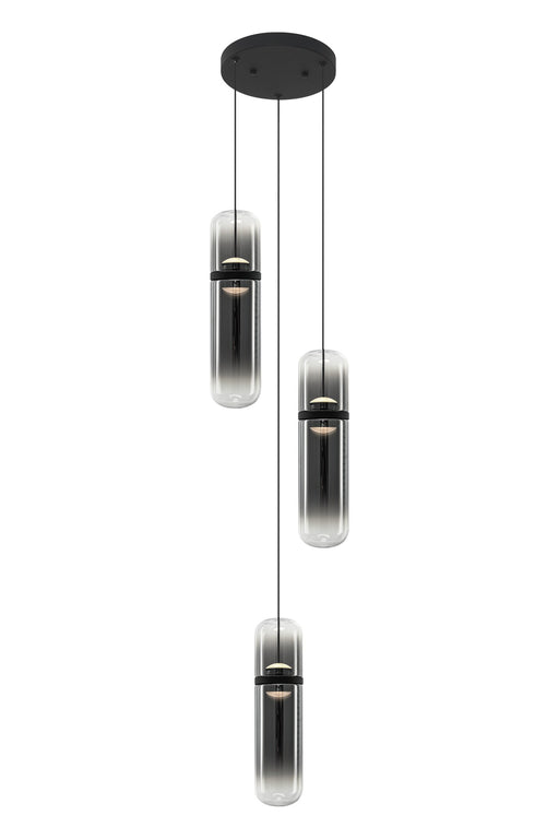 Amulet 3-Light Pendant in Matte Black