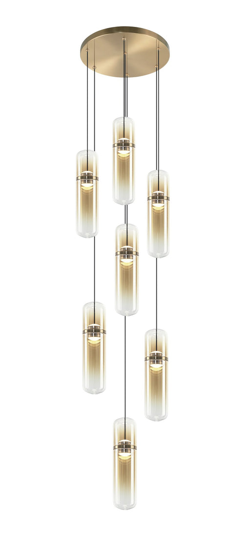 Amulet 7-Light Pendant in Champagne Gold