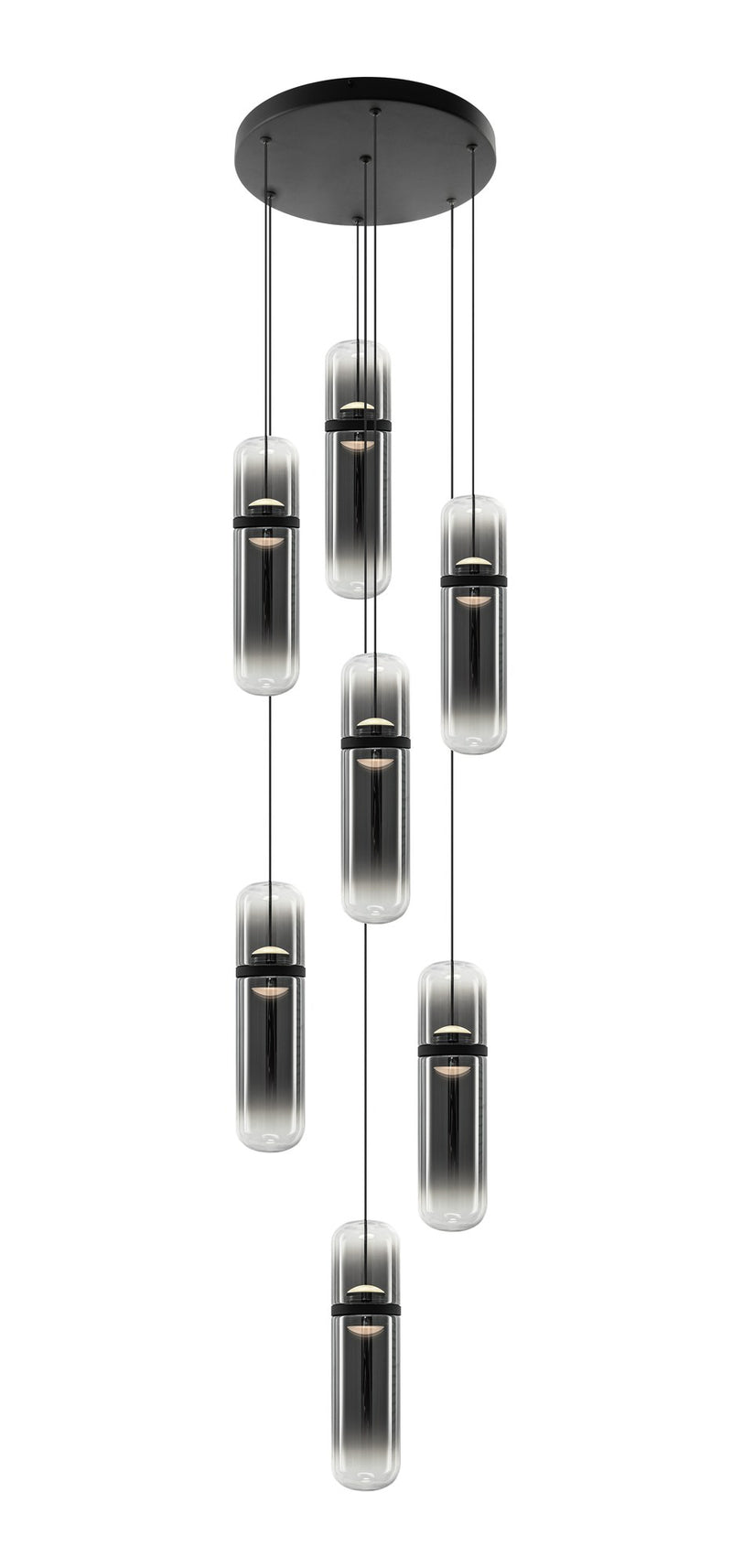 Amulet 7-Light Pendant in Matte Black