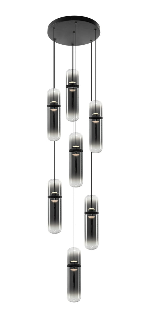 Amulet 7-Light Pendant in Matte Black