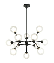 Solaris 26" 12-Light Chandelier in Matte Black