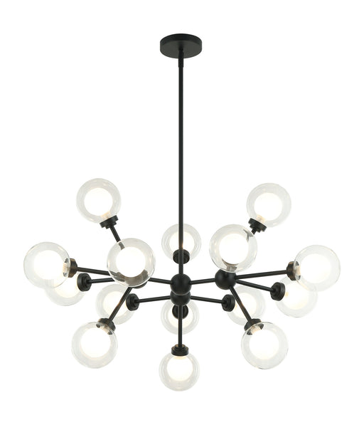 Solaris 32" 15-Light Chandelier in Matte Black