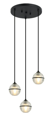 Misty 3-Light Pendant in Matte Black