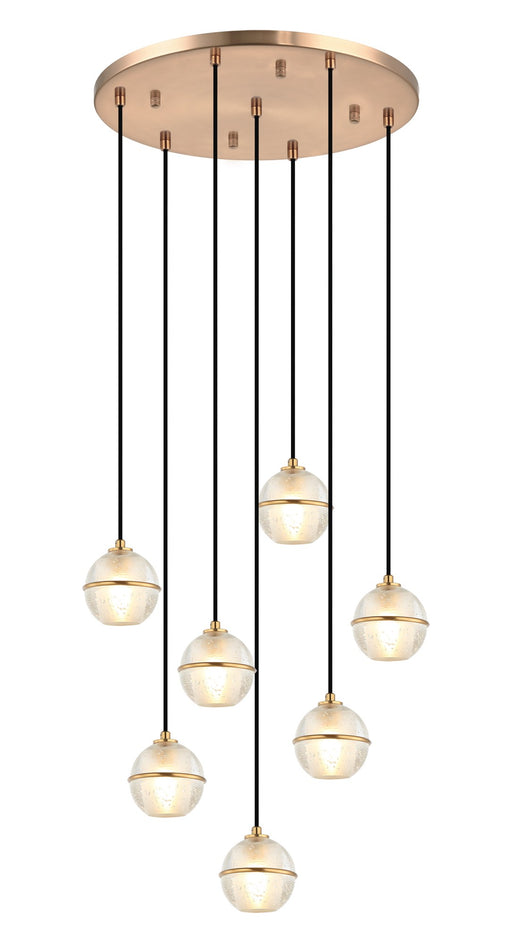 Misty 7-Light Pendant in Aged Gold Brass