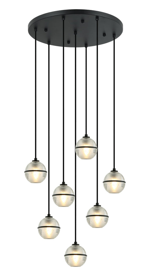 Misty 7-Light Pendant in Matte Black